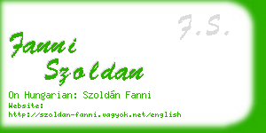 fanni szoldan business card